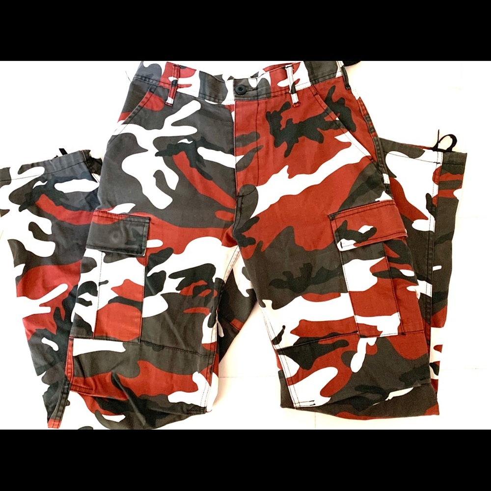 red camo pants